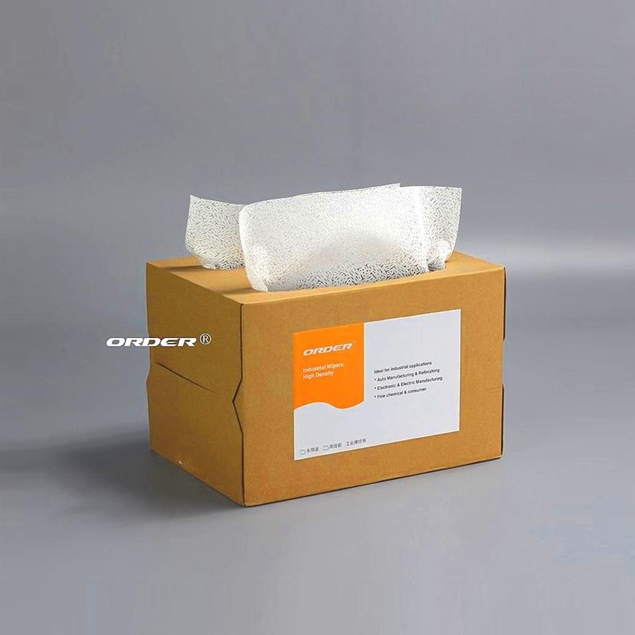 欧德ORDER®PX-3331W 白色树皮纹抽取式双抽孔盒装工业除油擦拭布