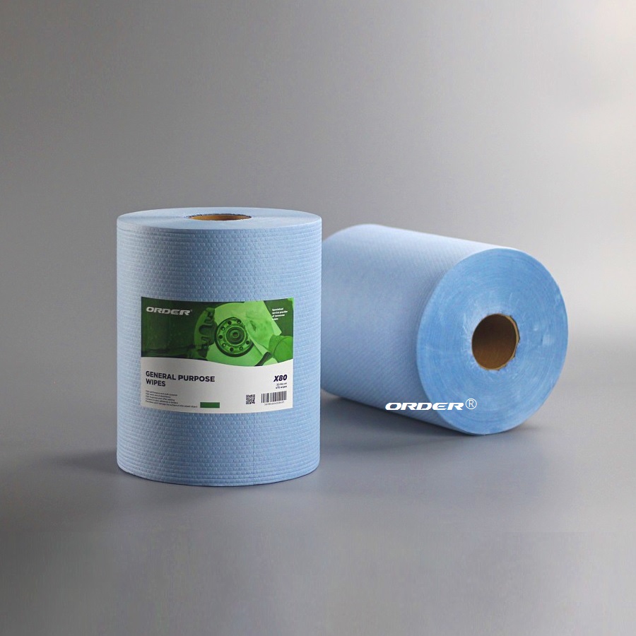 欧德ORDER®KIM-X80B 蓝色大卷式压花高吸油吸水多用途强韧无纺擦拭布