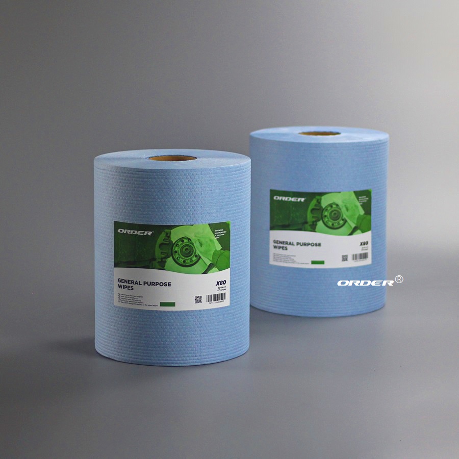欧德ORDER®KIM-X80B 蓝色大卷式压花高吸油吸水多用途强韧无纺擦拭布