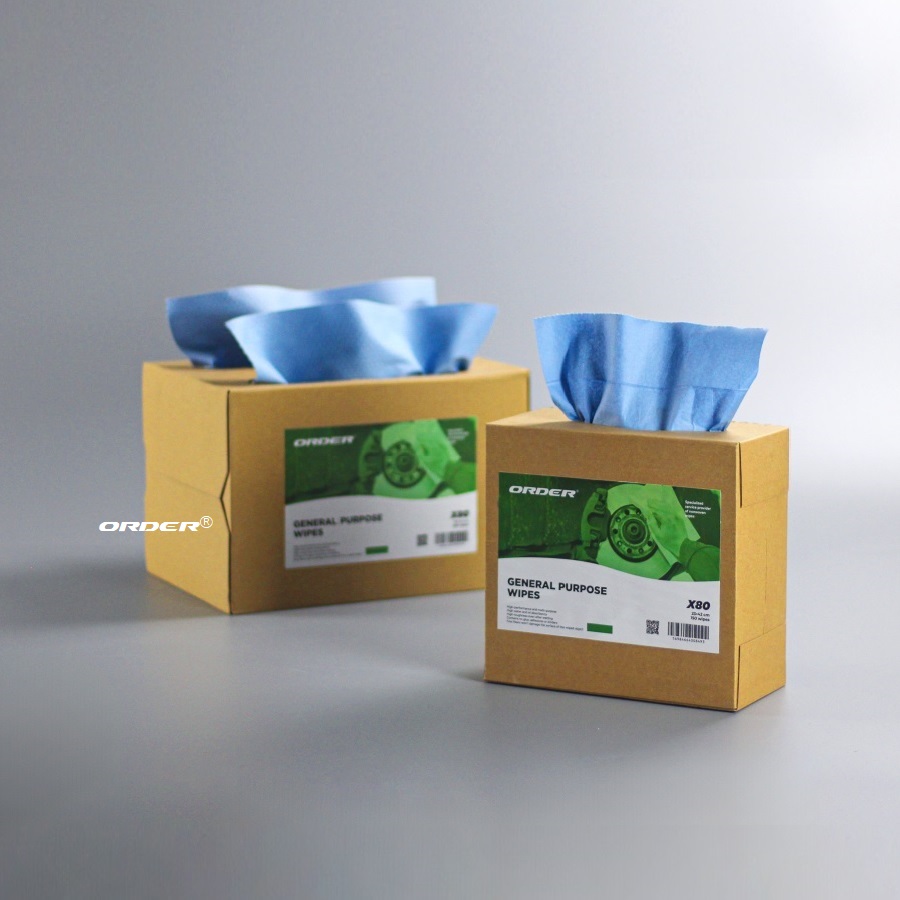 欧德ORDER®KIM-X80B 蓝色抽取式 双抽孔压花多用途强韧无纺擦拭布