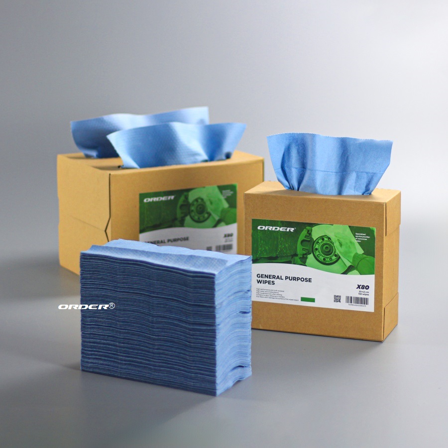欧德ORDER®KIM-X80B 蓝色抽取式 双抽孔压花多用途强韧无纺擦拭布
