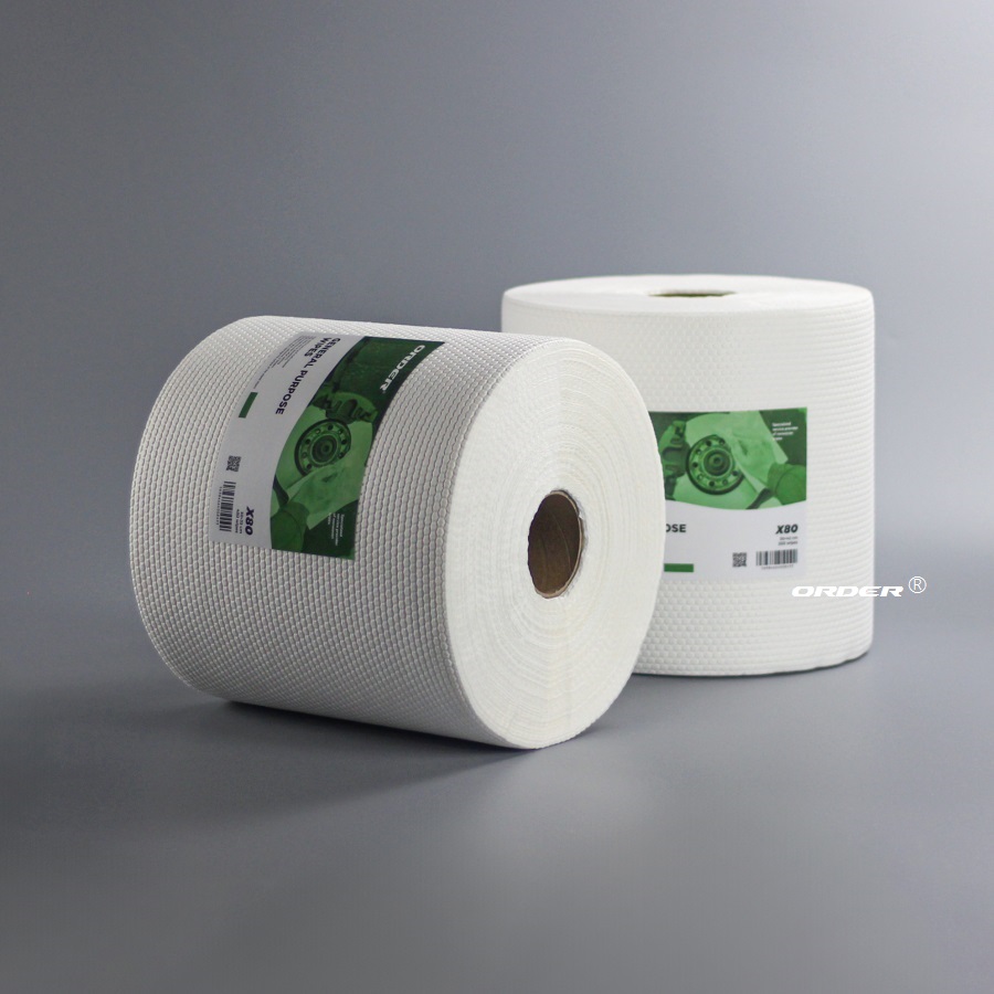 欧德ORDER®KIM-X80W 大卷式压花高吸油吸水多用途强韧无纺擦拭布