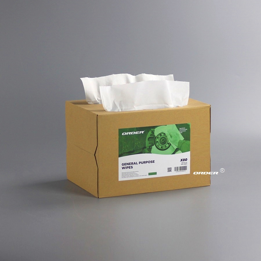 欧德ORDER®KIM-X70W 白色双抽孔抽取式多用途工业无纺擦拭布