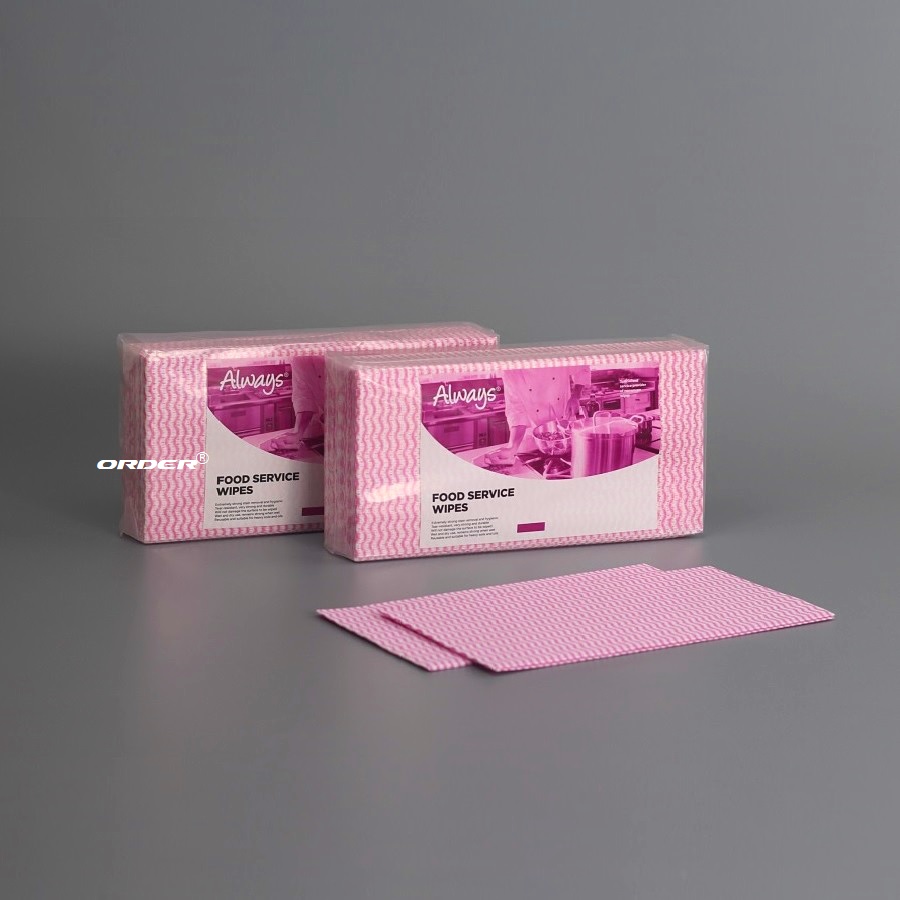 欧德ORDER®代工生产30cmx60cm折叠无纺布连锁快餐店前台餐桌清洁擦拭抹布