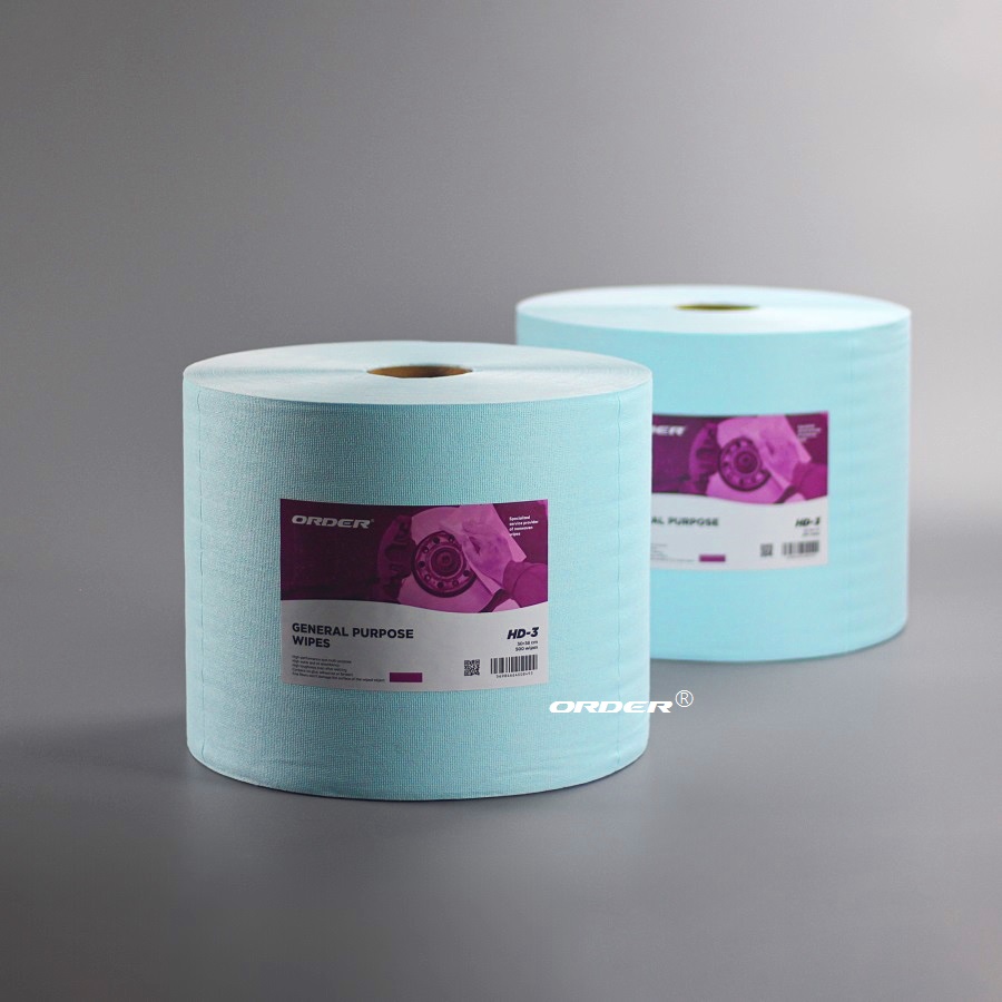 欧德ORDER®‌重型工业大卷用途表面清洁处理高摩擦除胶无纺擦拭布