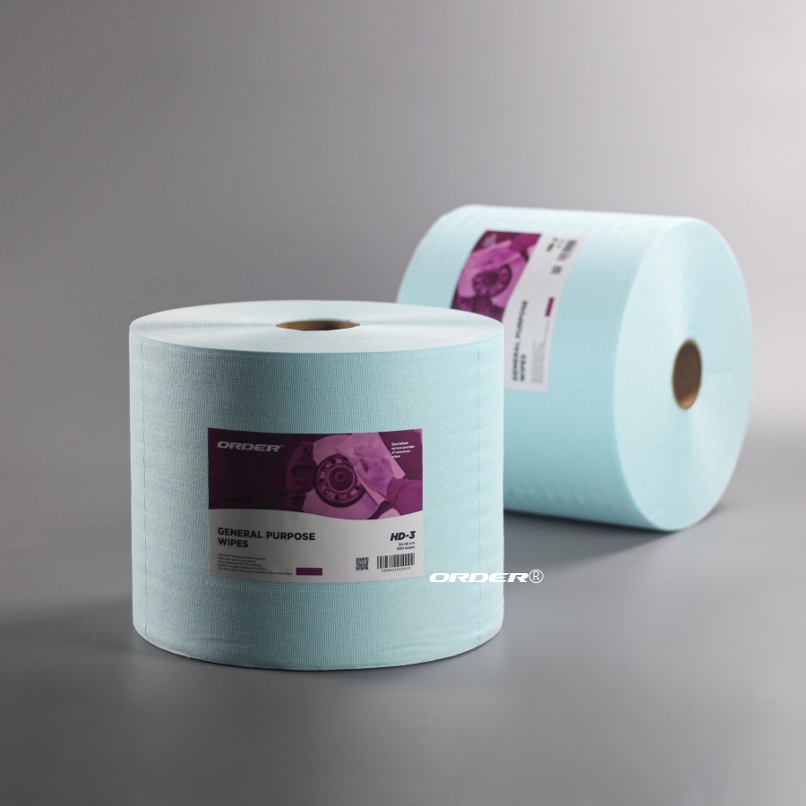 欧德ORDER®‌重型工业大卷用途表面清洁处理高摩擦除胶无纺擦拭布
