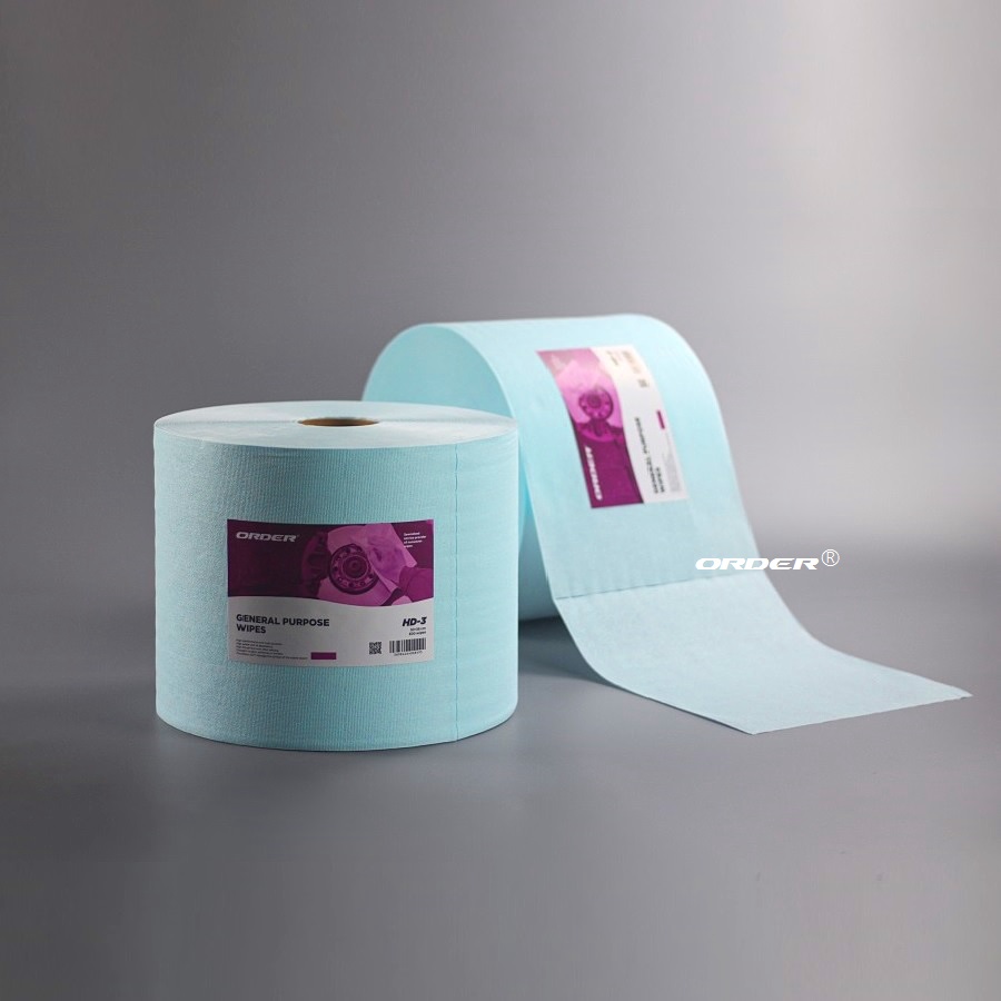欧德ORDER®‌重型工业大卷用途表面清洁处理高摩擦除胶无纺擦拭布