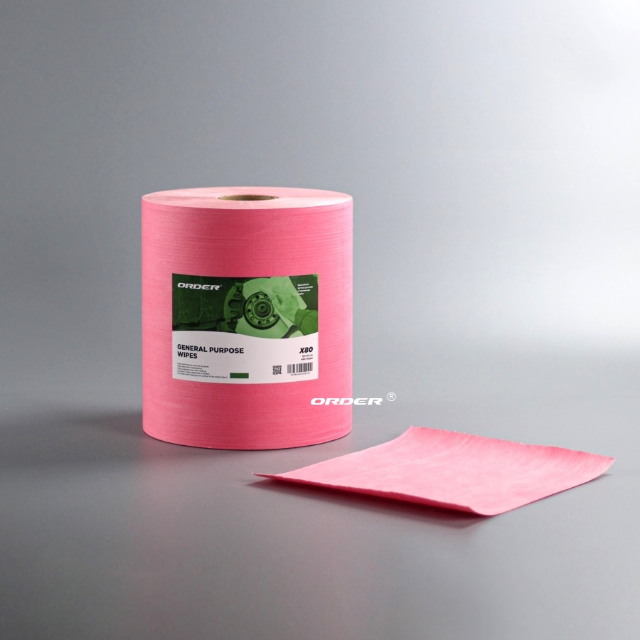欧德ORDER®KIM-X80R 红色大卷式多用途强韧无纺擦拭布