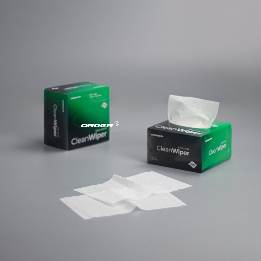 代工生产34155CLEAN WIPER小绿盒光纤清洁擦拭纸光学静电除尘纸巾