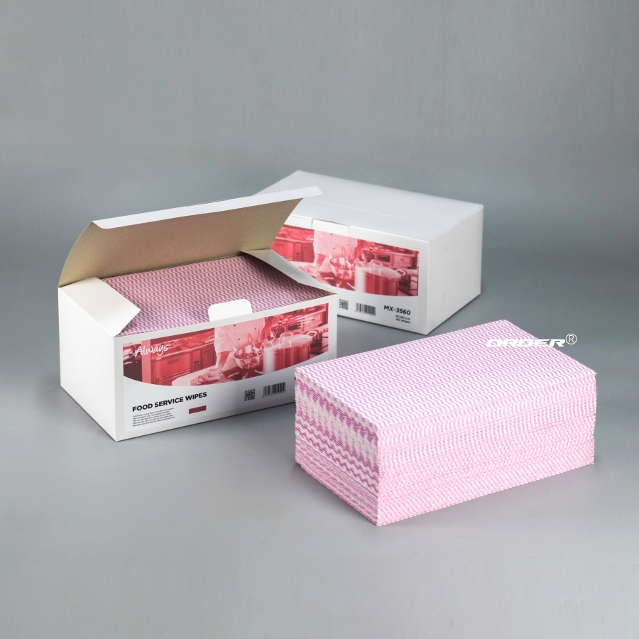 欧德ORDER®代工生产35cmx60cm餐饮专用厨房抗菌无纺清洁擦拭抹布