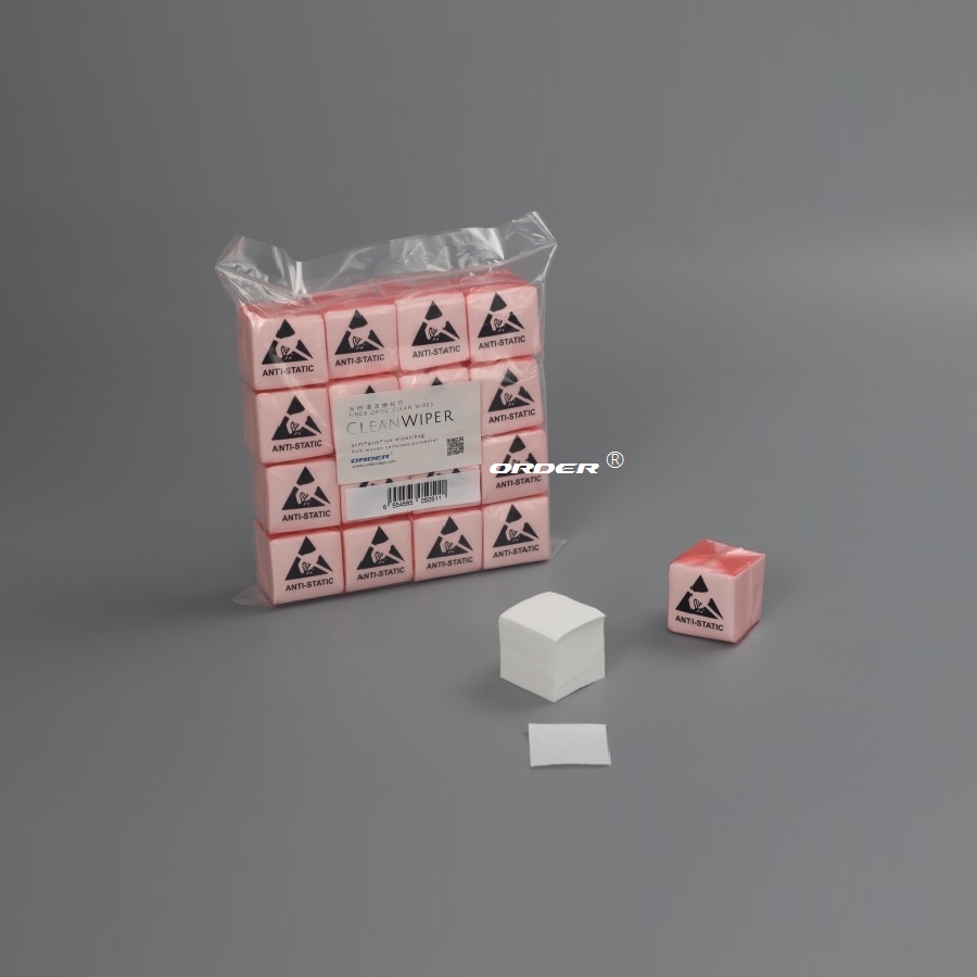 苏州欧德ORDER®小尺寸4cmx4cm光学光纤清洁擦拭巾裸光纤擦拭-副本