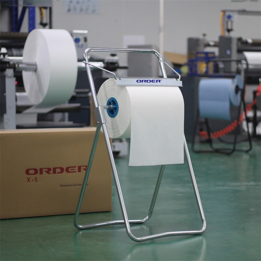 Order®工业清洁布支架经济地板站立铁大巨型卷毛巾分配器