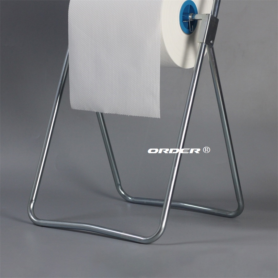 Order®工业清洁布支架经济地板站立铁大巨型卷毛巾分配器