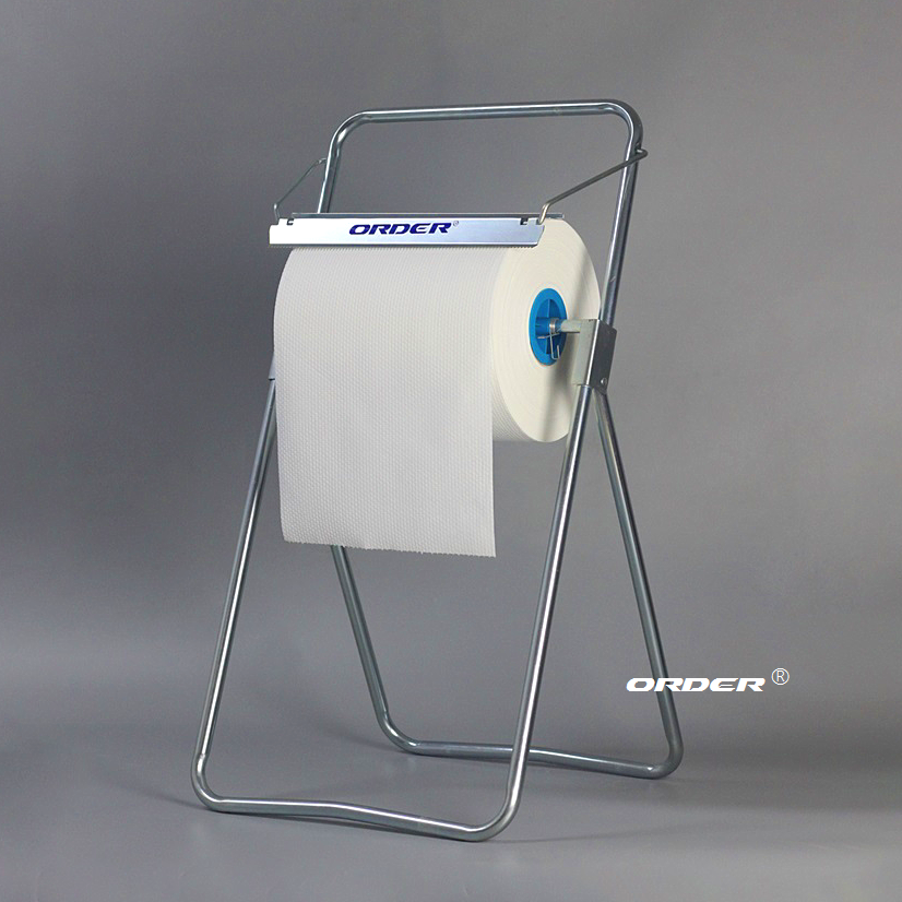 Order®工业清洁布支架经济地板站立铁大巨型卷毛巾分配器
